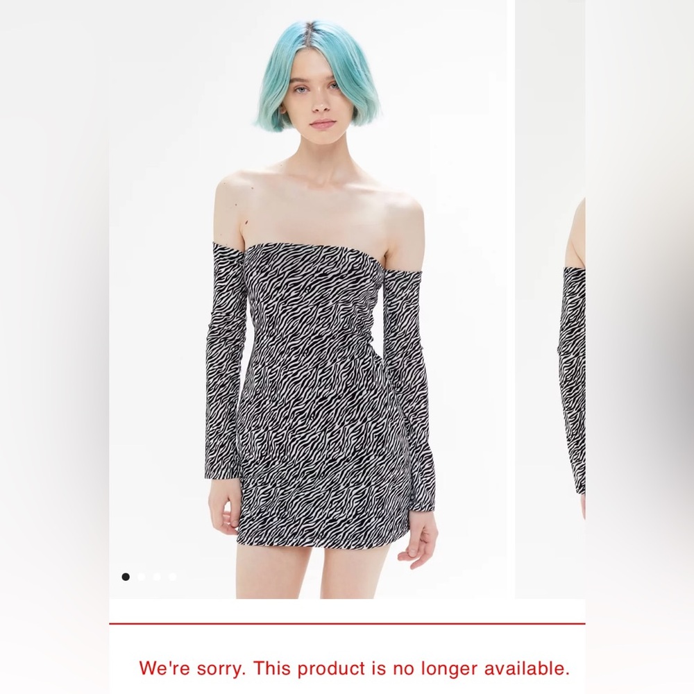 motel geneva animal print off-the-shoulder mini dress